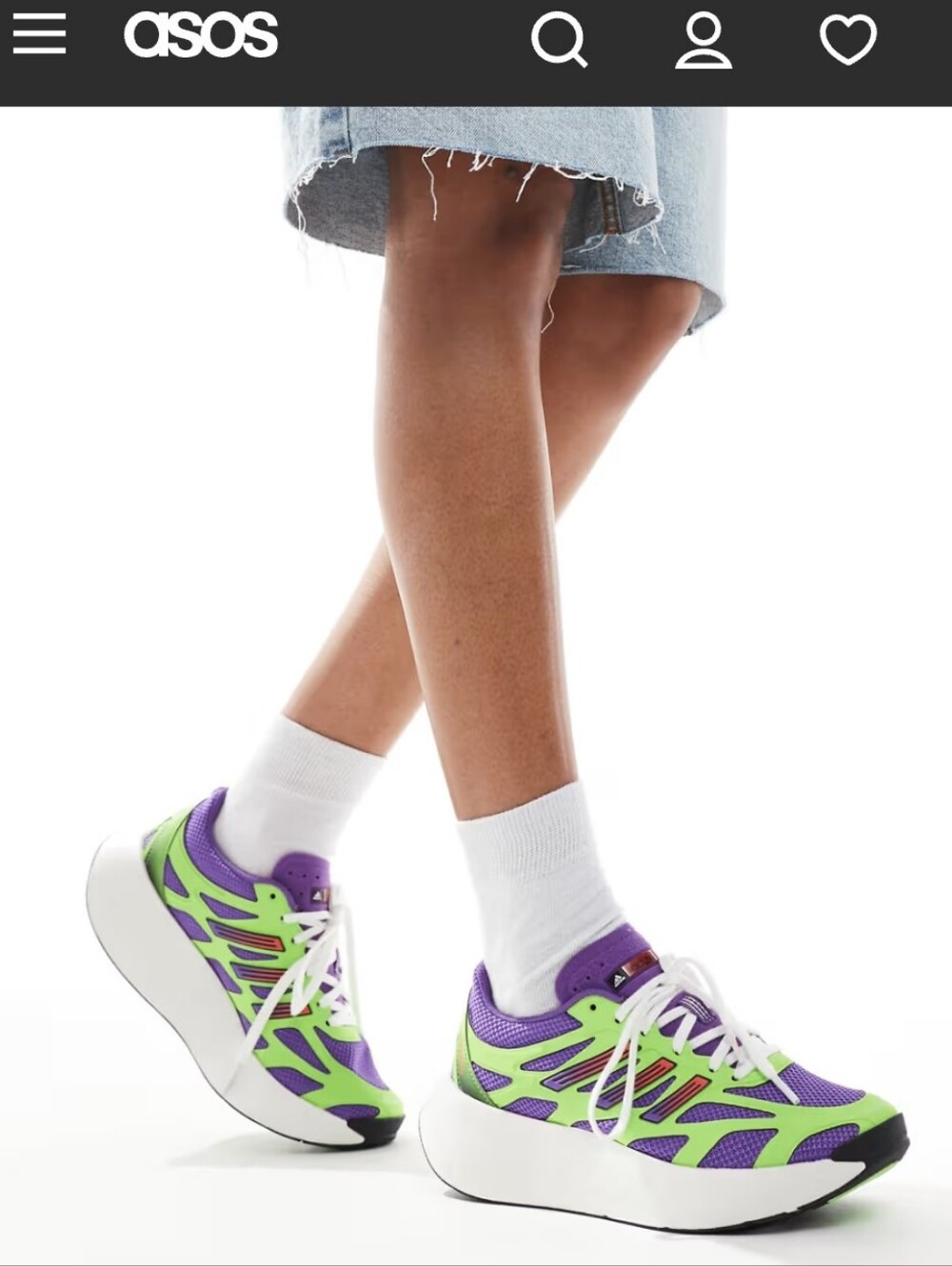 Adidas Adizero Aruku sneakers "Active Purple Solar Green" Mens 7